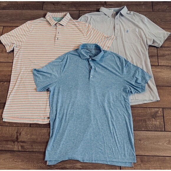 johnnie-O Other - Johnnie O Polo Size XL Lot Of 3 Golf Shirts Solid Striped Blue White Pink LNC